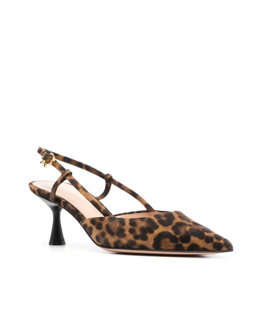 Gianvito Rossi Suede Kitten Heel Leopard Print Pumps In Multicolor