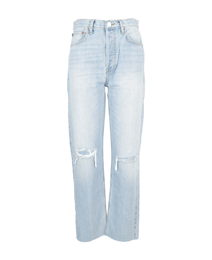 RE/DONE JEANS WITH HOLES IN THE LOGO