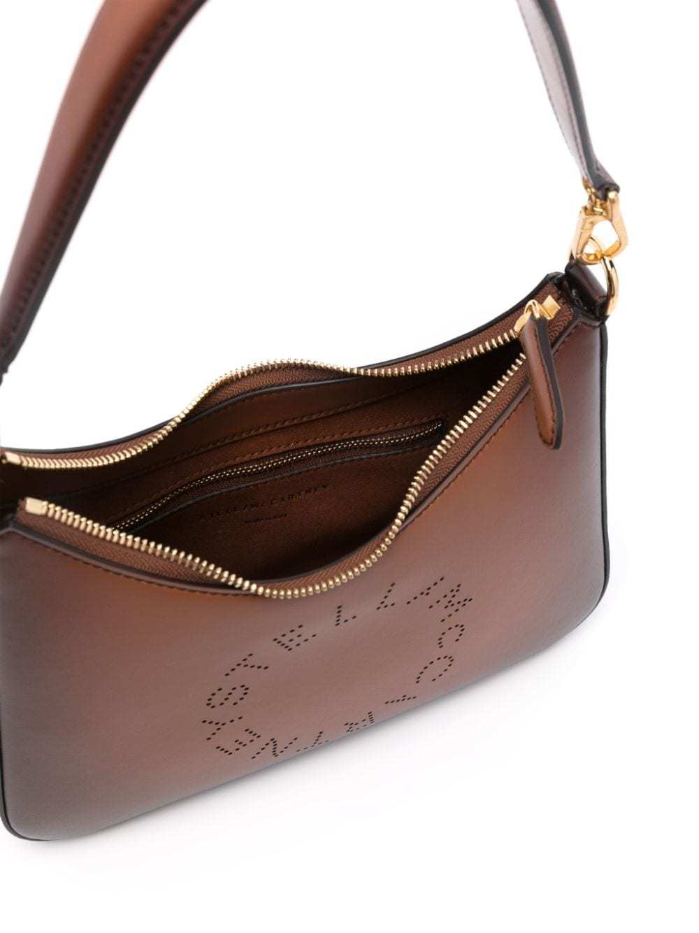 Stella Mccartney Zippered Shoulder Bag In Brown
