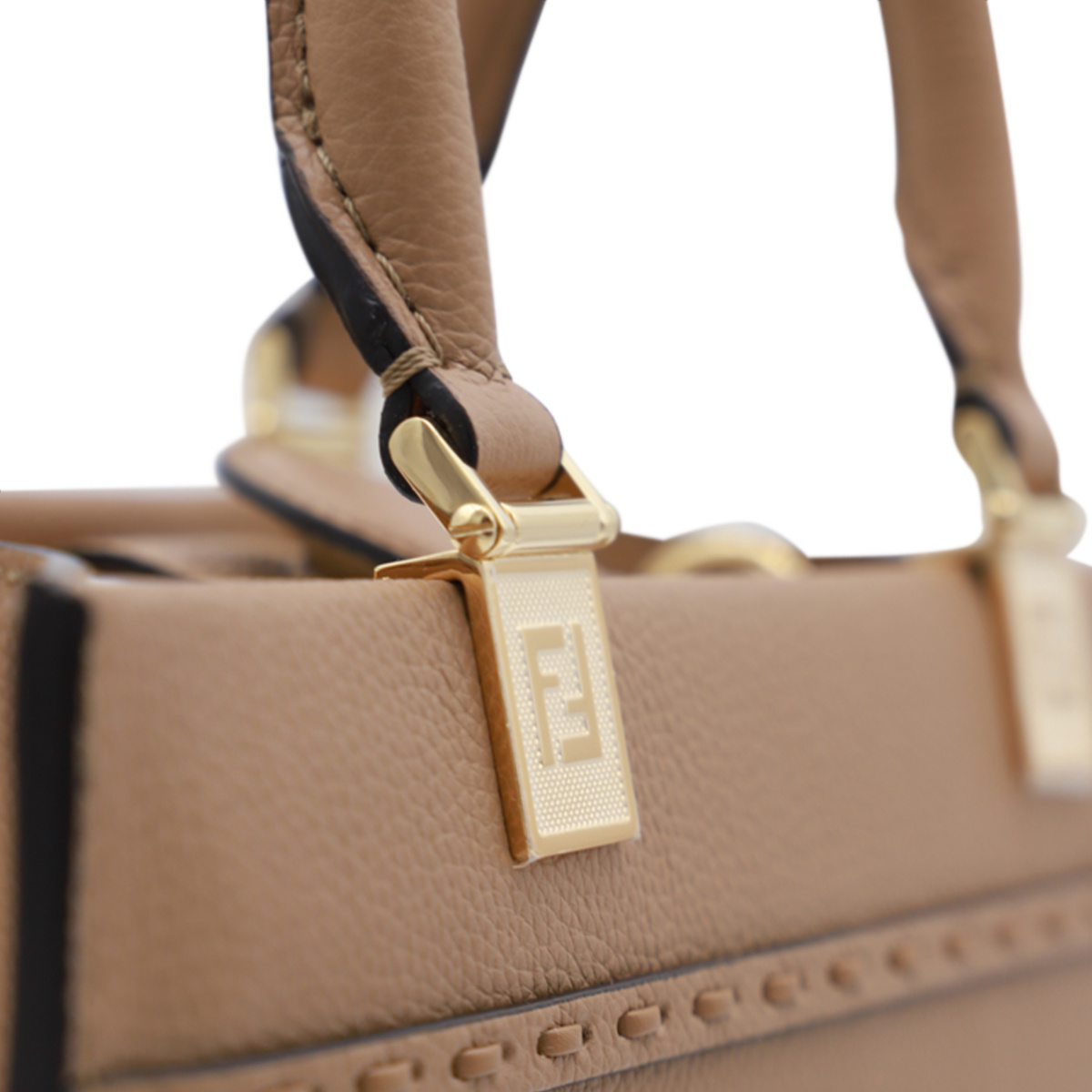 Fendi Brown Sunshine Small Satchel Bag In Brown