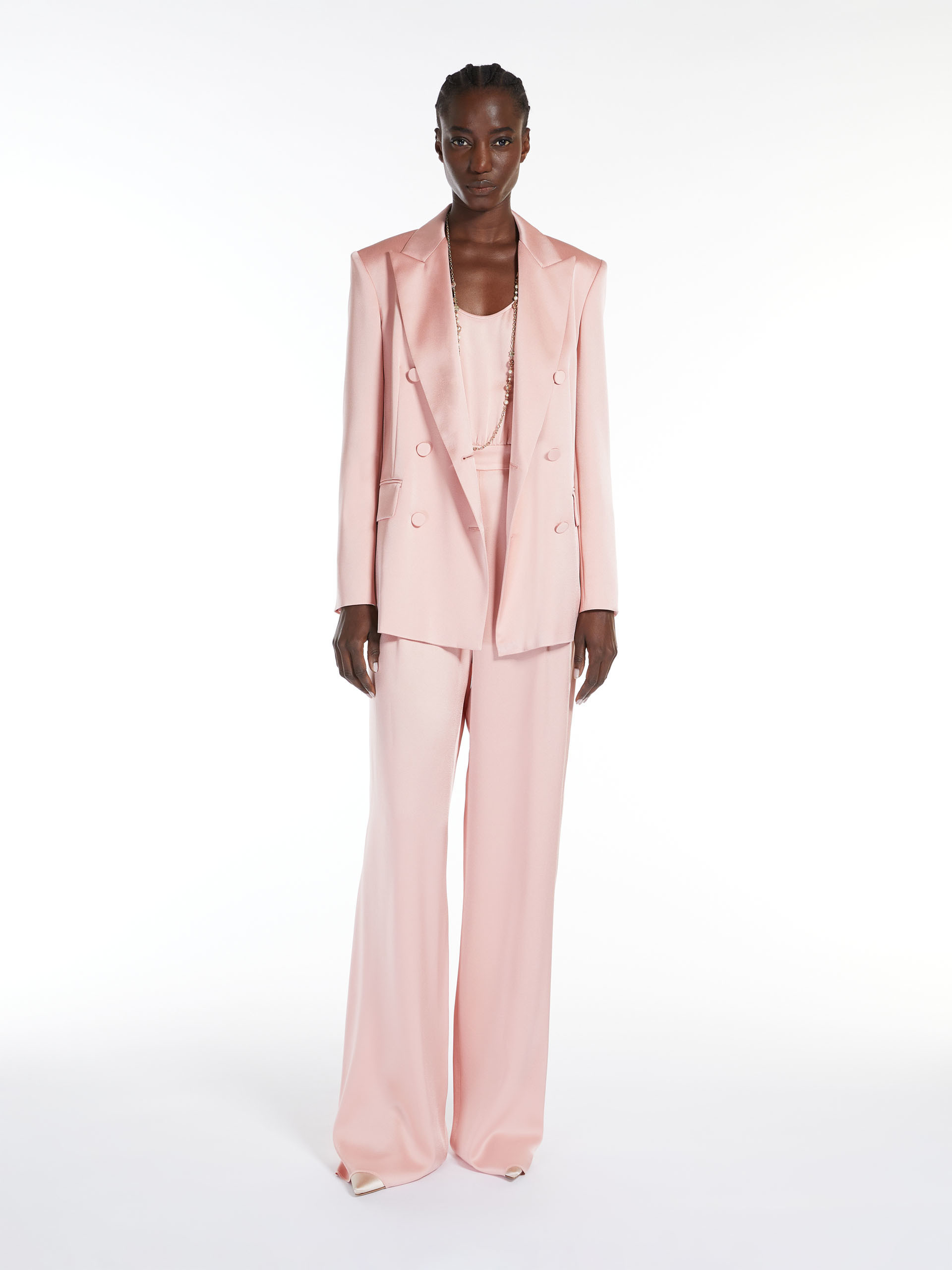 Max Mara Sleeveless Round Collar Jumpsuit In Pink