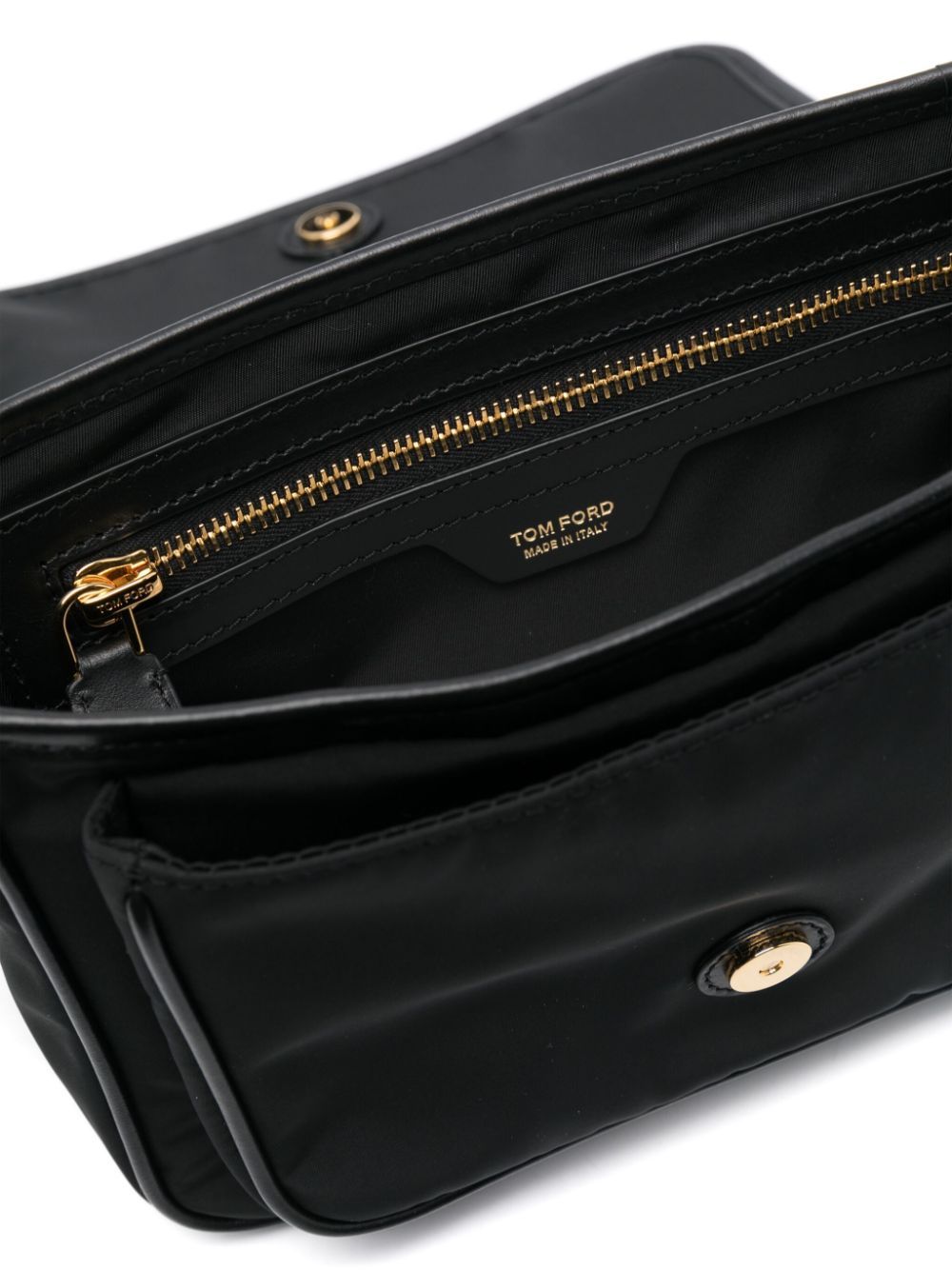 Tom Ford Logo-patch Messenger Bag In Black