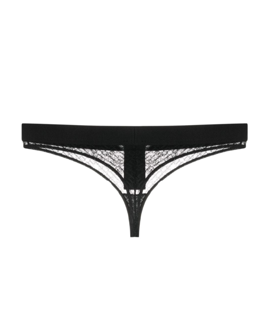 PALM ANGELS LOGO-WAISTBAND LACE THONG