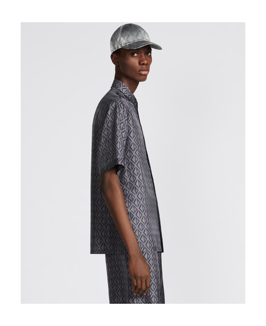 Dior Cd Diamond Short-sleeved Shirt In Gray