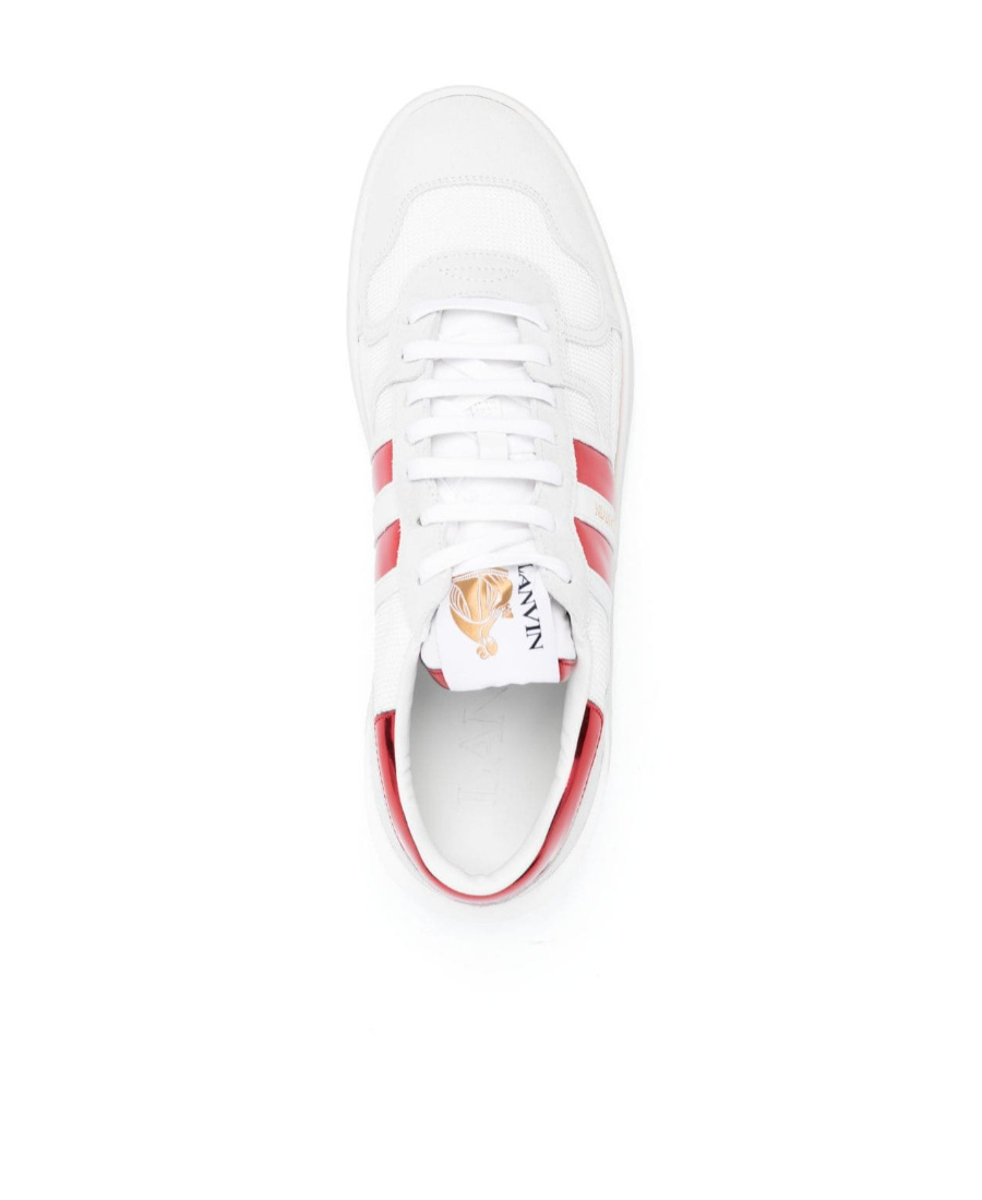 Lanvin Contrasting Mesh Panelled Sneakers In White