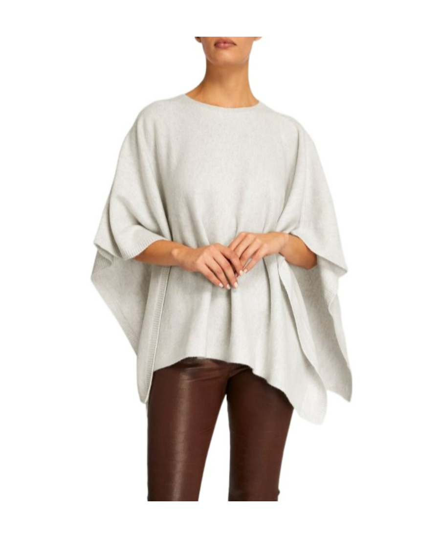 Vince Cashmere Knit Poncho In Gray