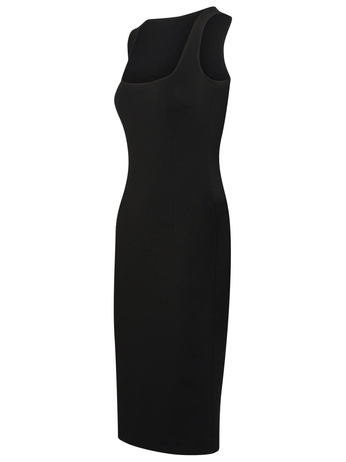 Dolce & Gabbana Square-neck Sleeveless Midi Dress In Black