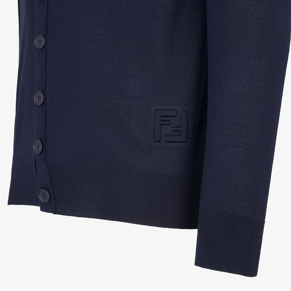 Fendi Woolen Cardigan In Black