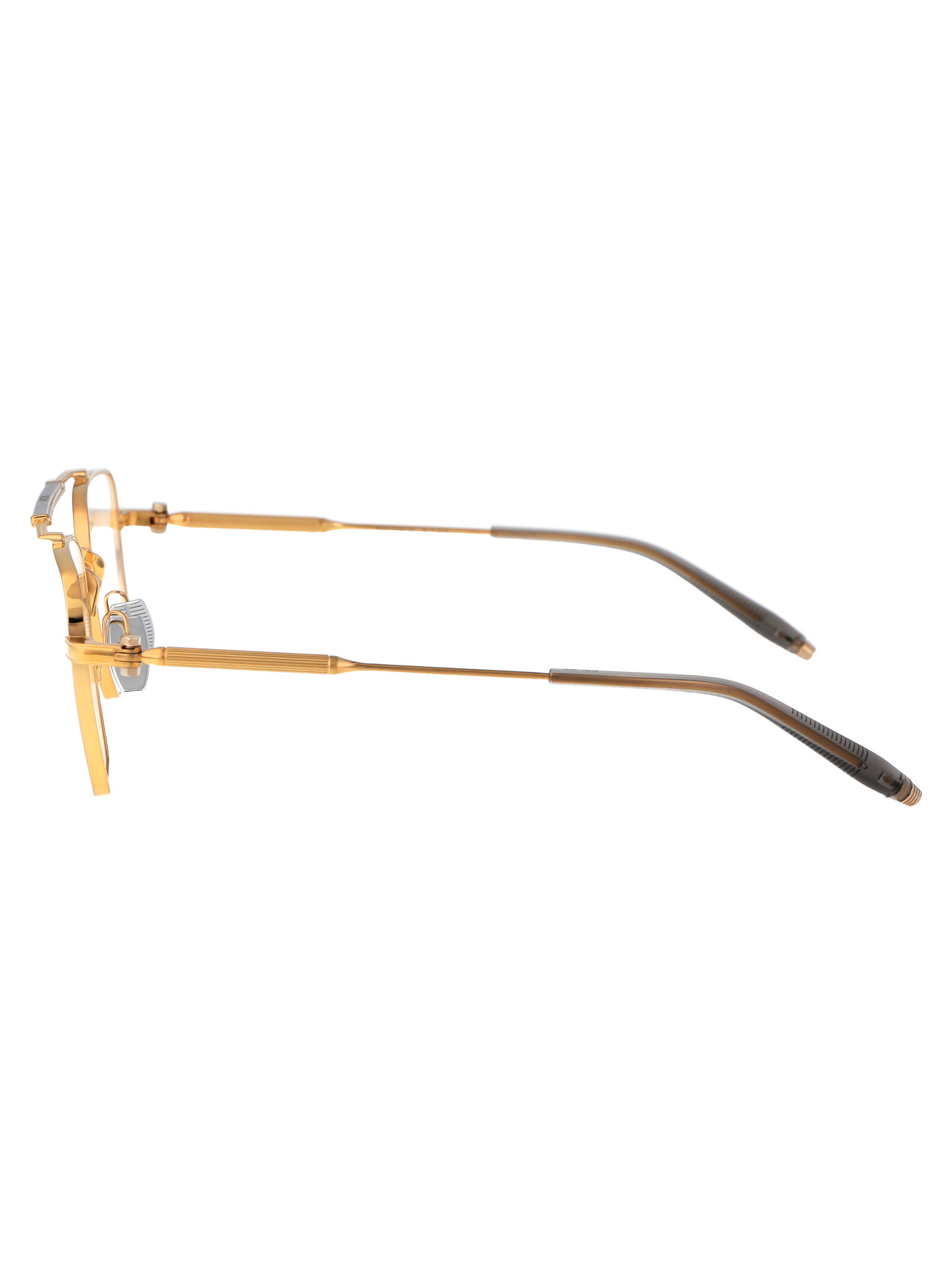 Akoni Europa Rx Plain Spectacles In Brushed Gold And Silver/grey Crystal