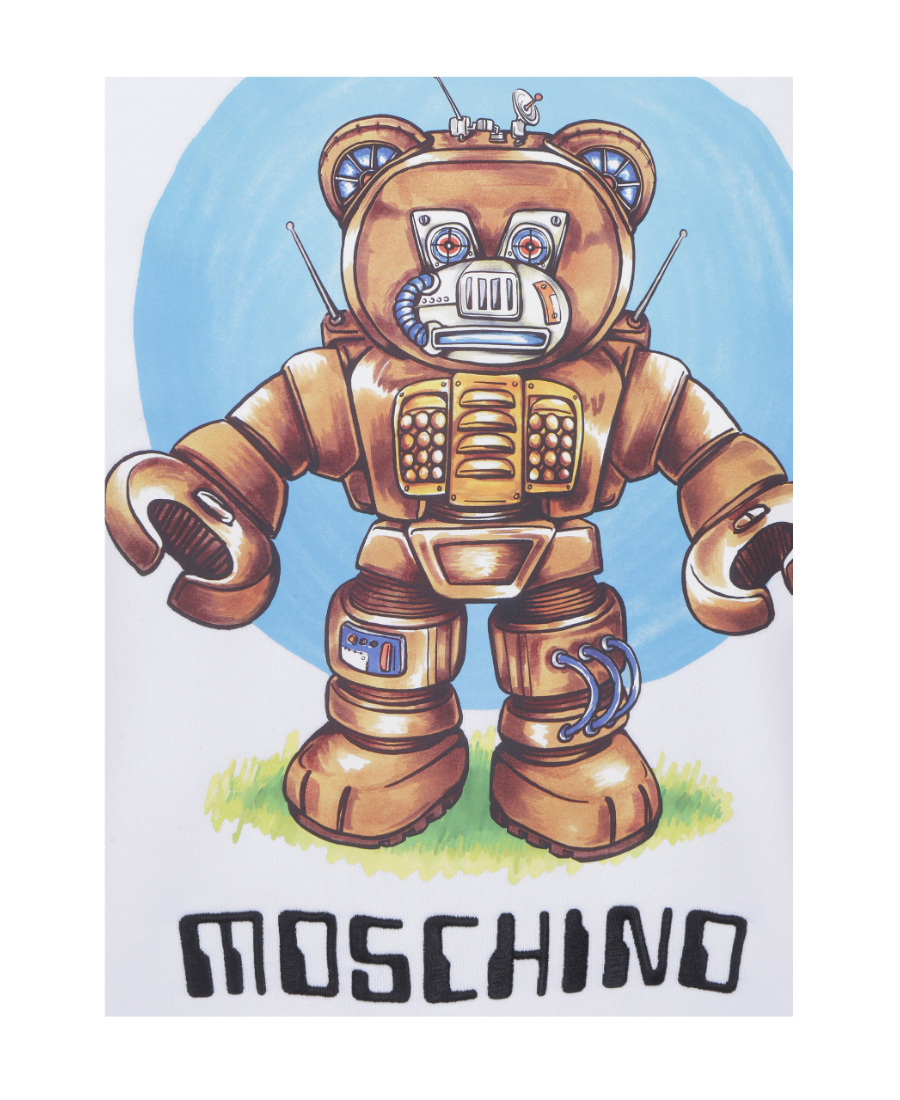 Moschino Men's Teddy Print Sweatshirt In White