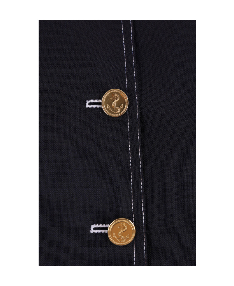 Thom Browne Woman Jacket Midnight Blue Size 4 Wool In Blue