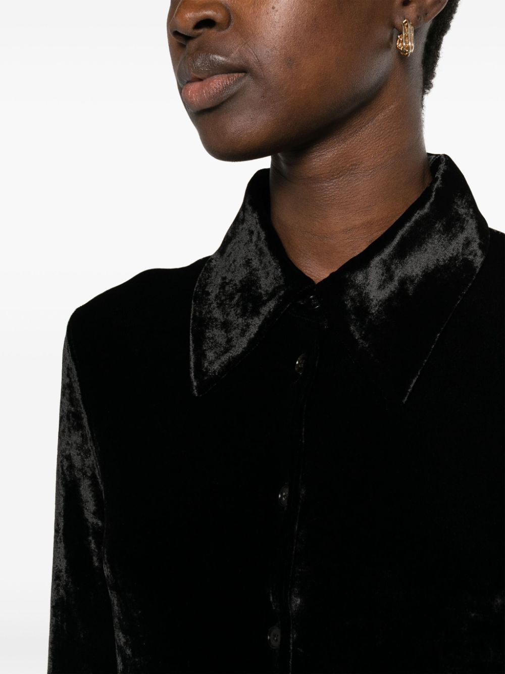 Jil Sander Capsule Velvet Jersey Shirt In Black