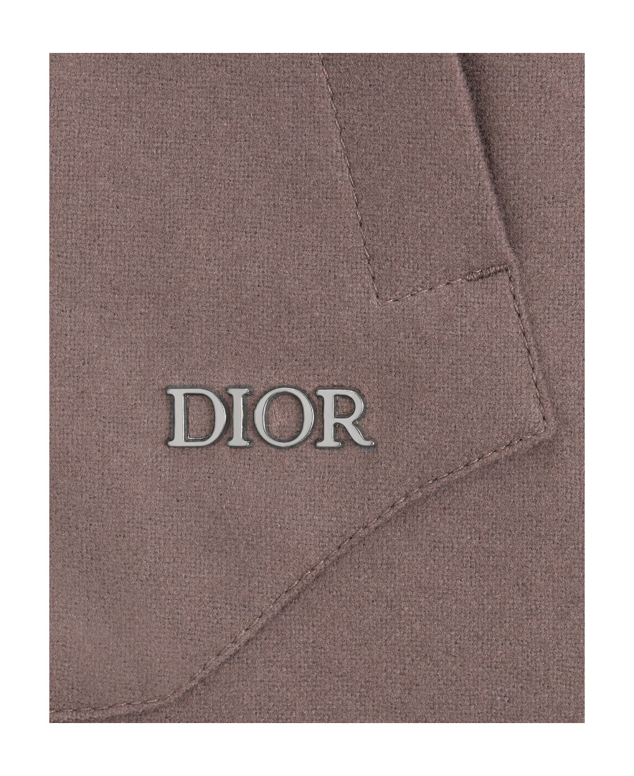 Dior New Shearing Cashmere Logo Casual Jacket In Brown