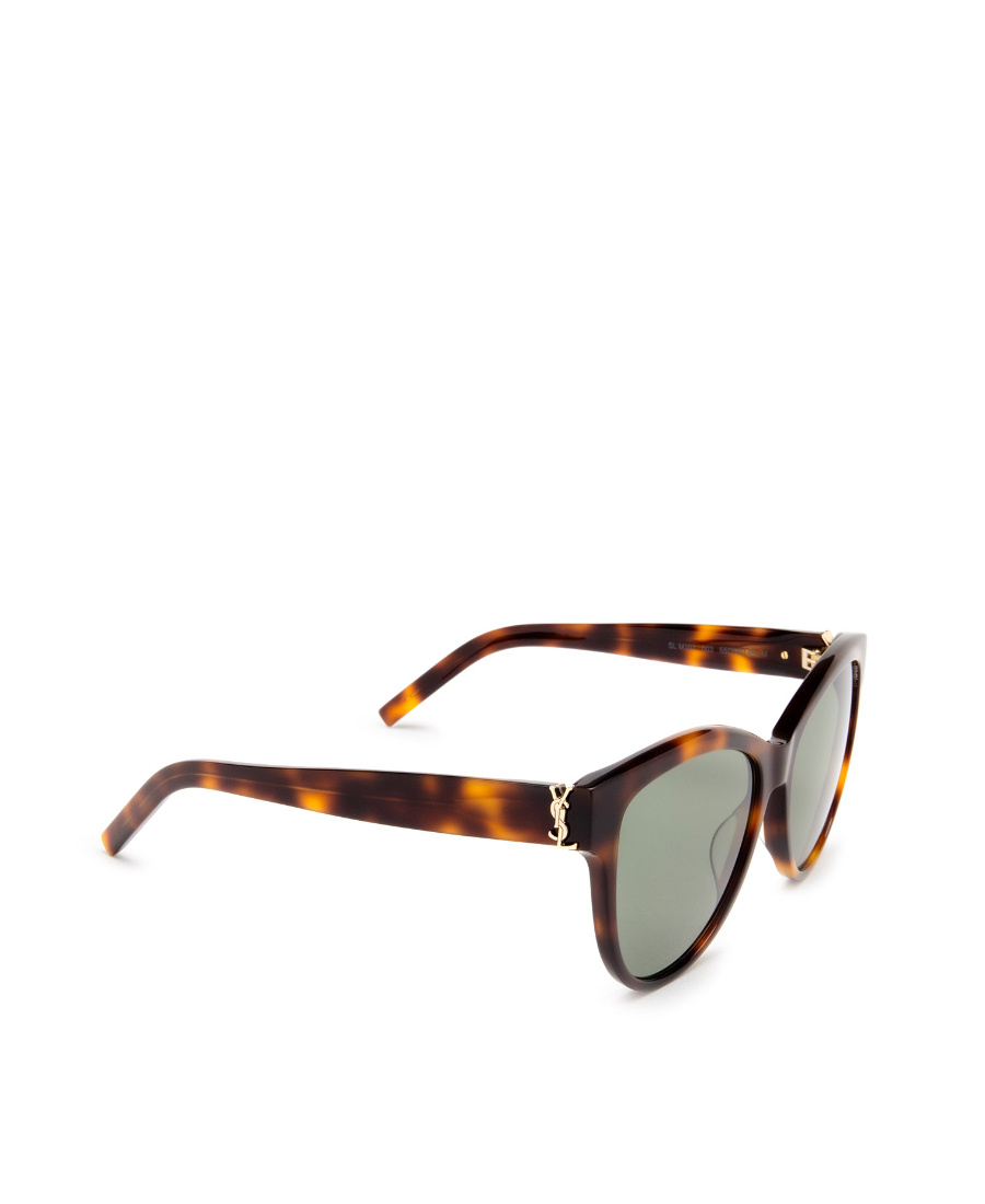 Saint Laurent Cat-eye Tortoiseshell Logo Sunglasses In Green