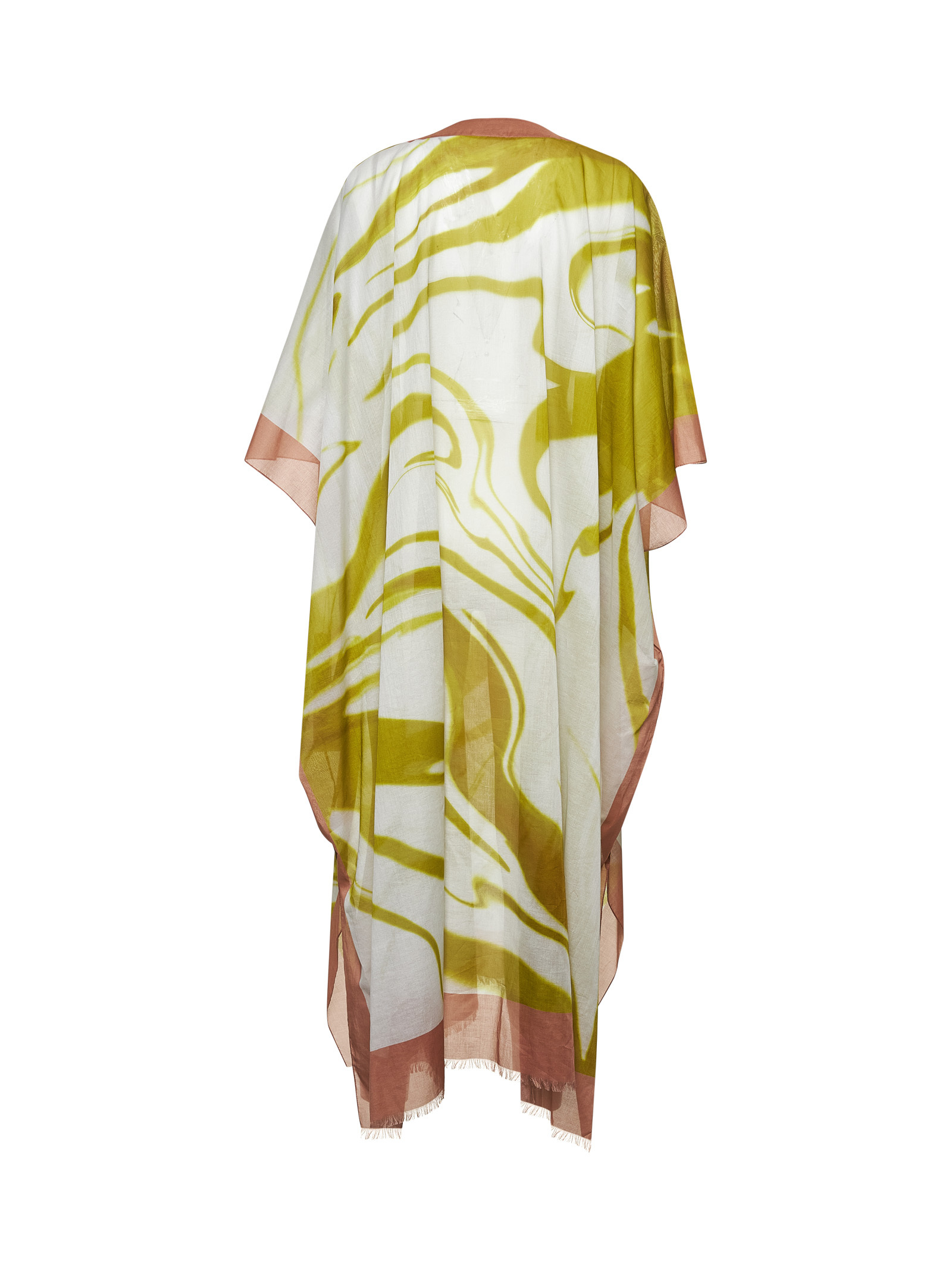 Dries Van Noten Kaftan With Abstract Pattern And Sheer Fabric In Multicolor