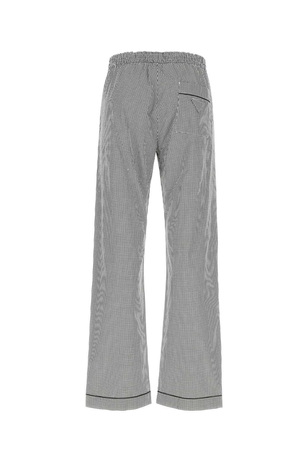 Prada Patterned Poplin Wide-leg Pants In Black