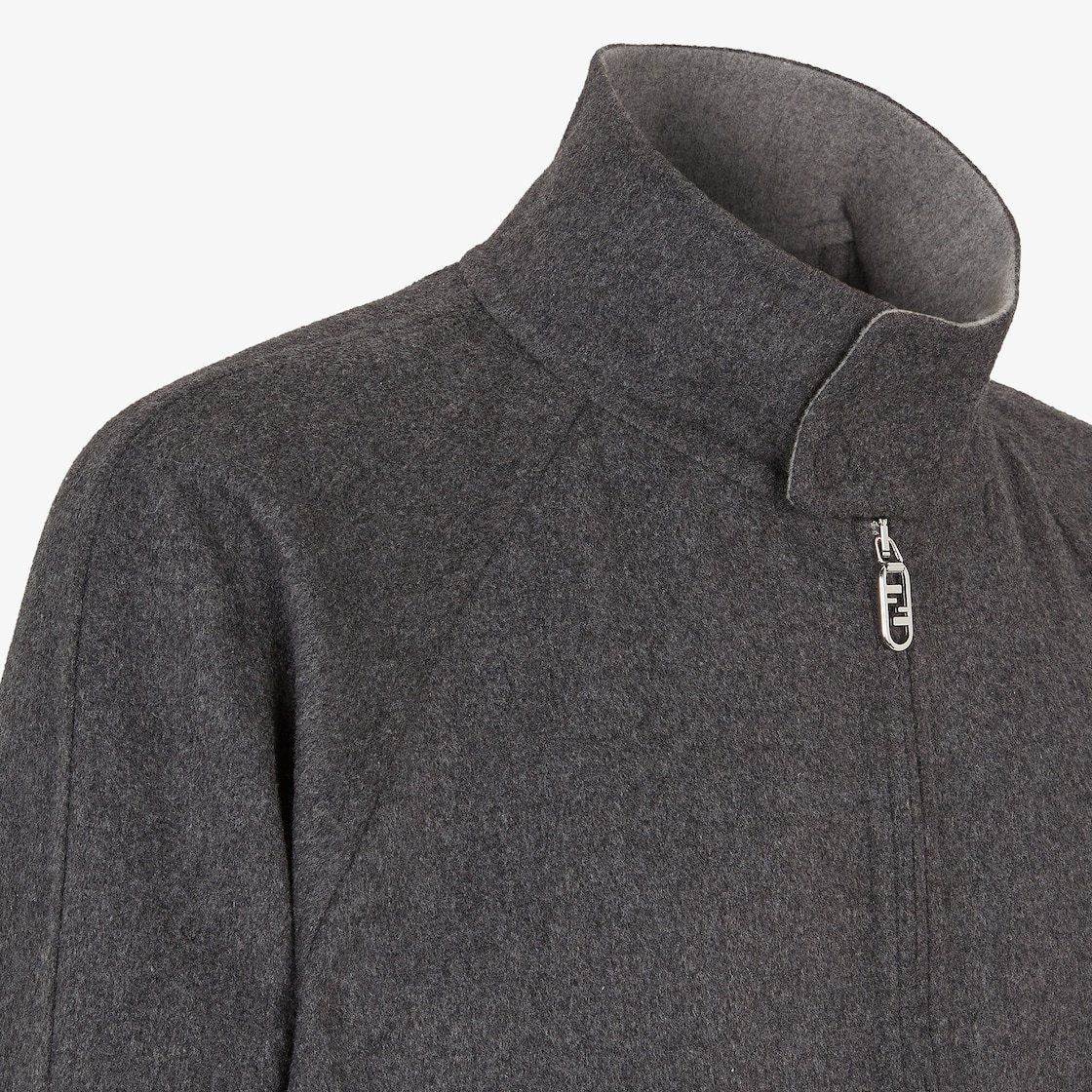 Shop Fendi Grey Cashmere Bomber Jacket In Black