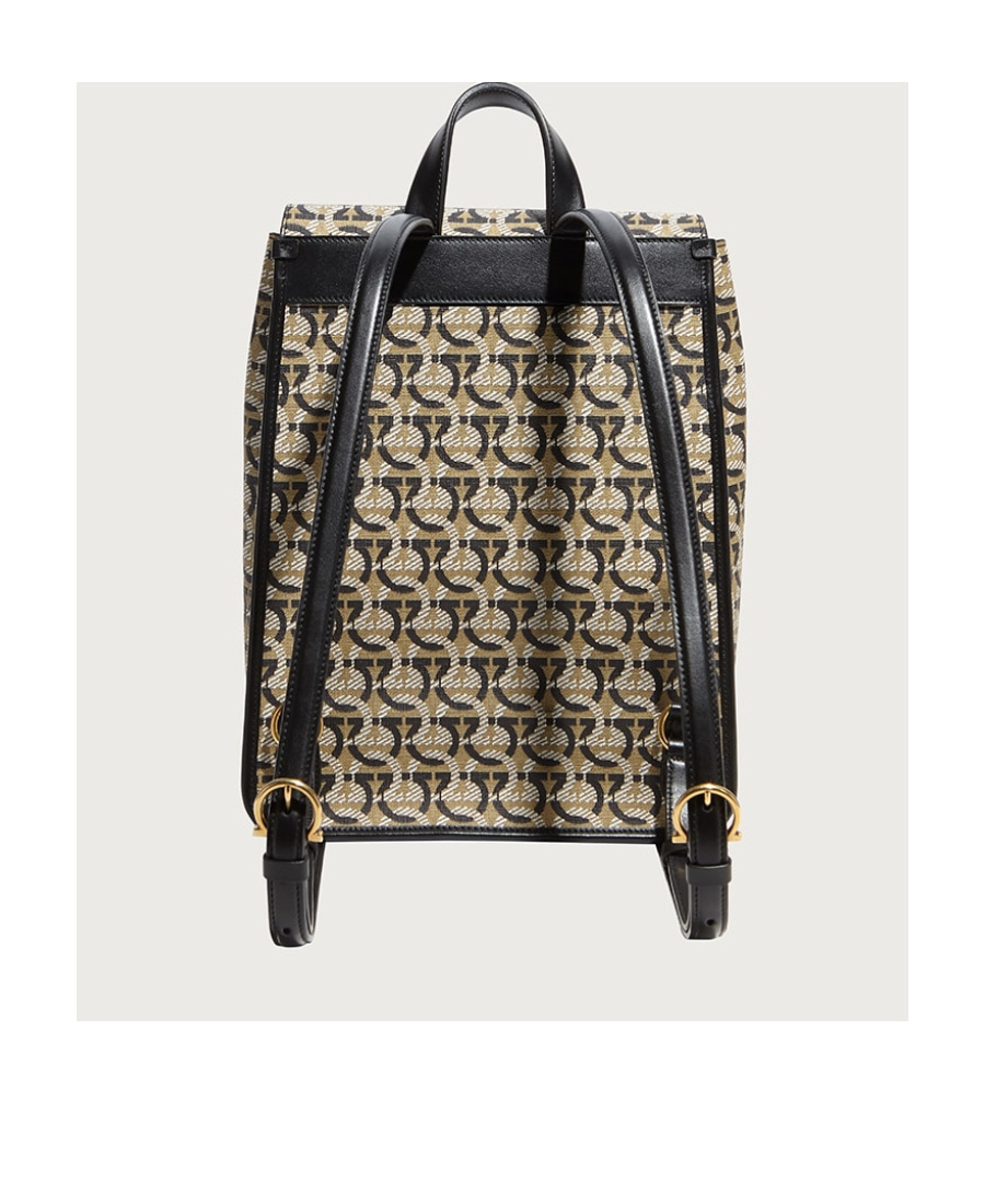 Ferragamo Monogram-logo Backpack In Nude