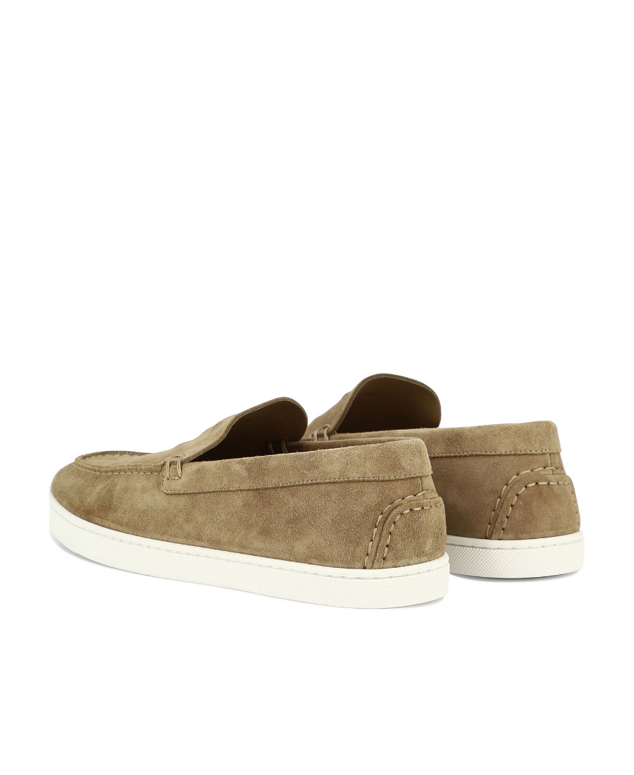 Christian Louboutin Round-toe Suede Loafers In Green