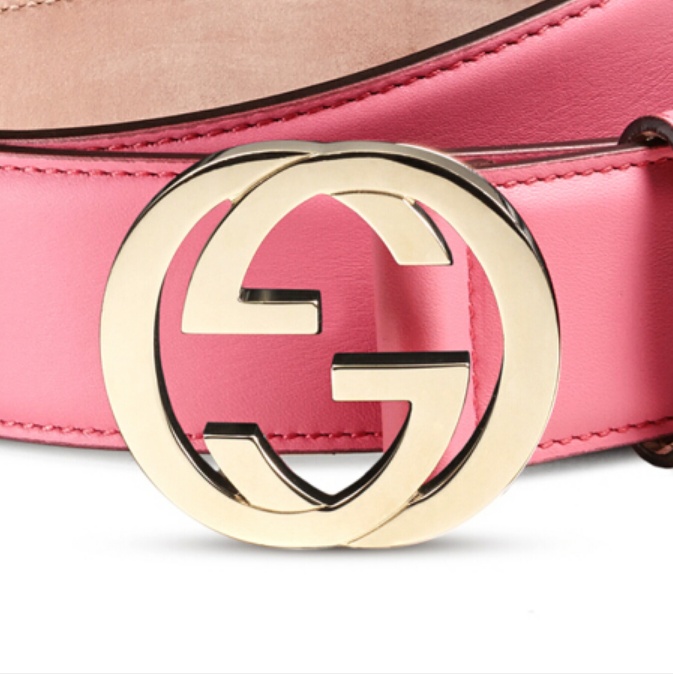Gucci Double G Buckle Belt In Pink