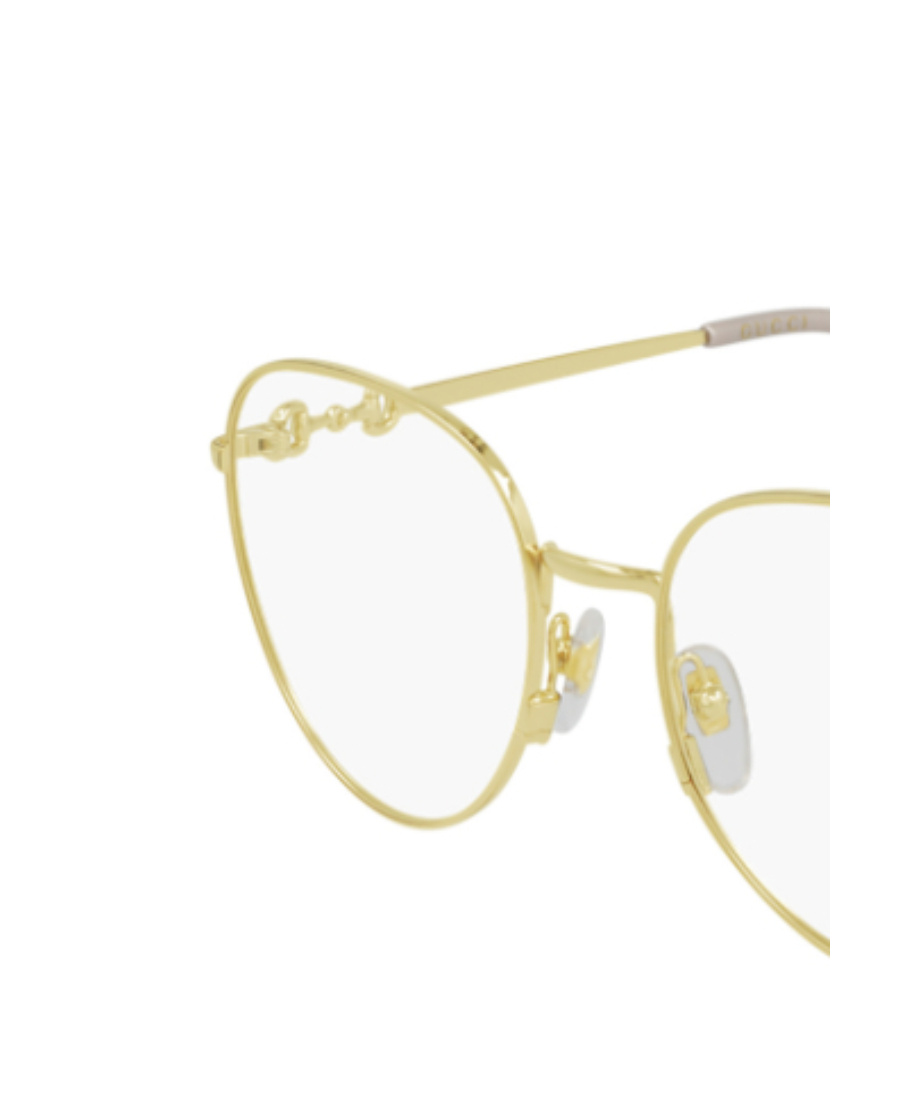 Gucci Horsebit-detail Round-frame Glasses In Gold
