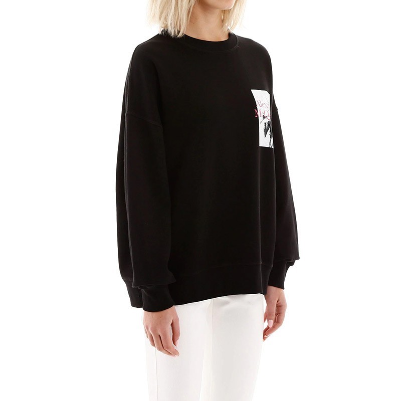 Alexander Mcqueen Pattern Round-necked Sweater In Black
