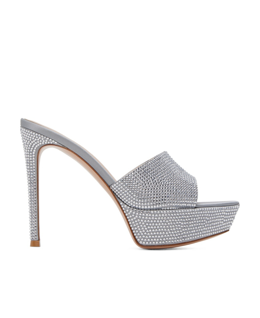 Gianvito Rossi Tracey Crystal High-heeled Sandals In Gray