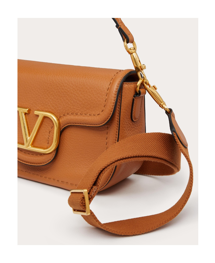 Valentino Structured Leather Chain Strap Bag In Brown