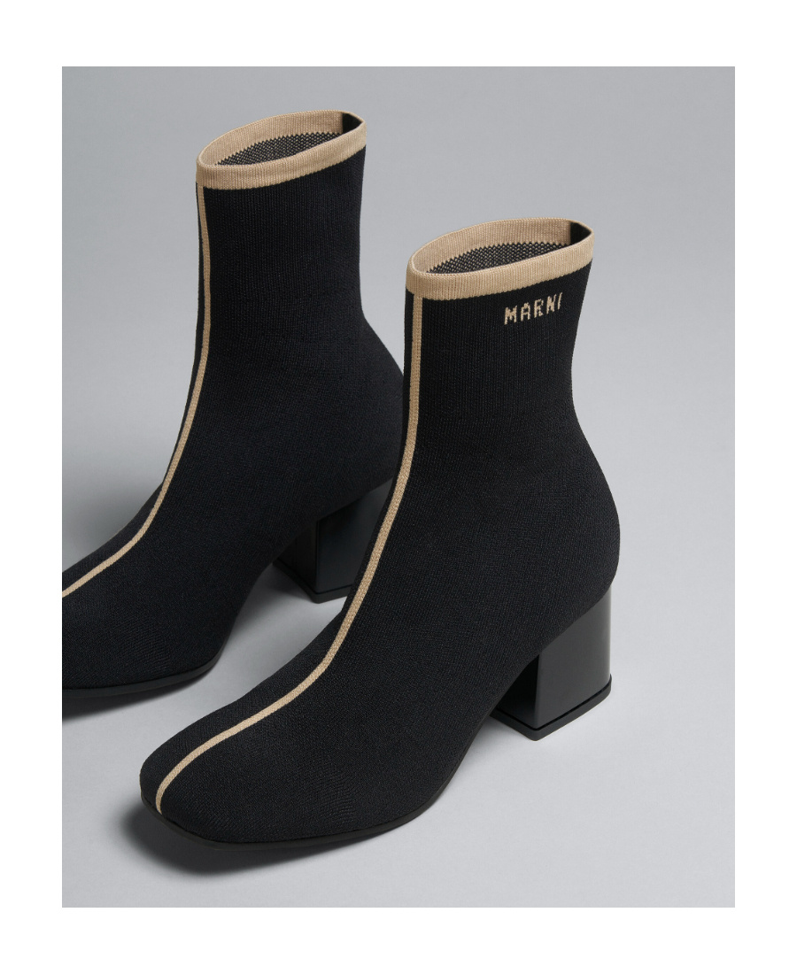 Marni Woman Ankle Boots Black Size 8 Textile Fibers In Black