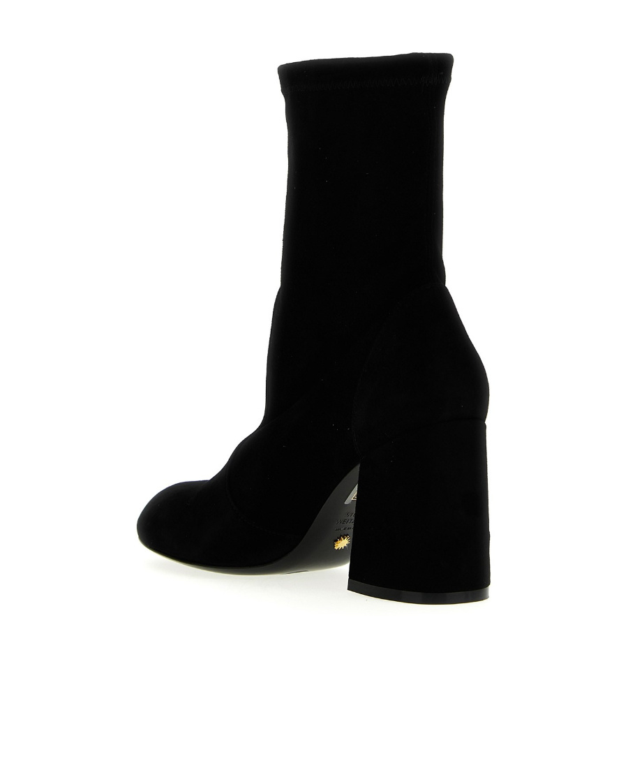 Stuart Weitzman Flareblock Womens Suede Pull On Ankle Boots In Black