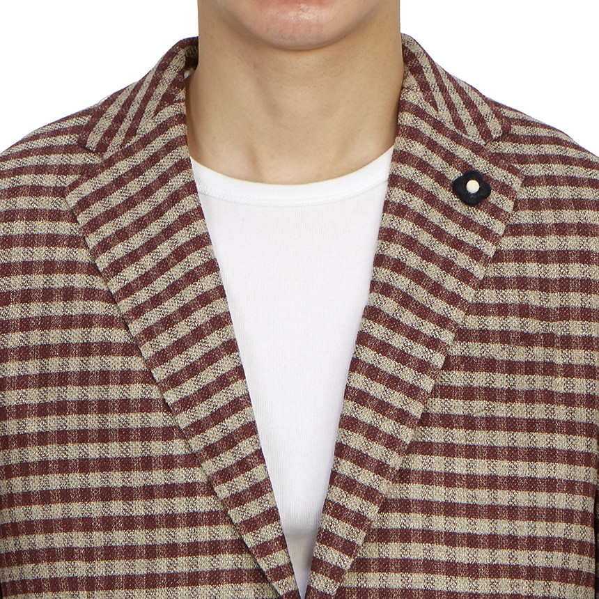 Lardini Long Sleeved Suit Jacket In Brown