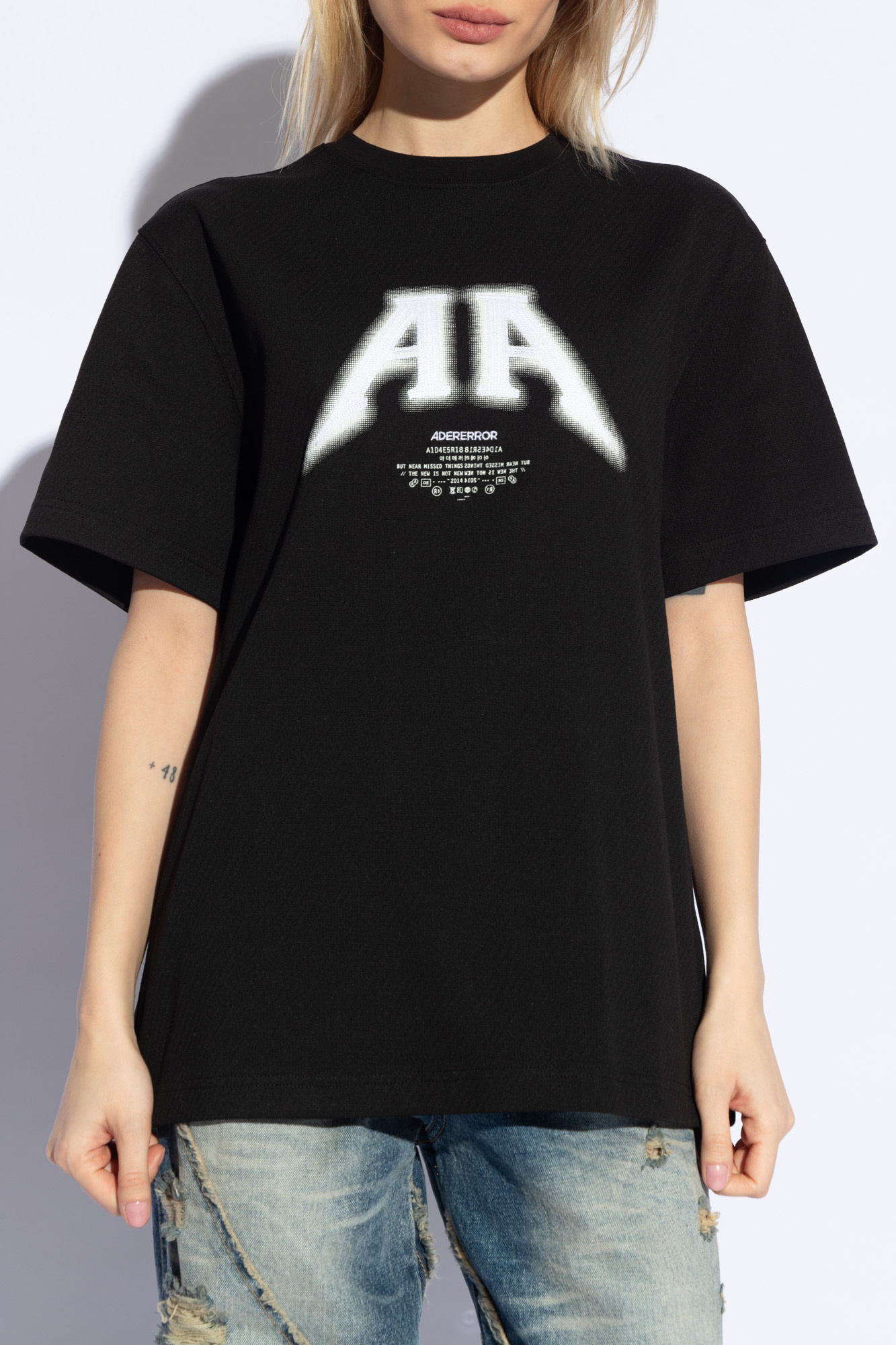 Ader Error Short-sleeved T-shirt In Black