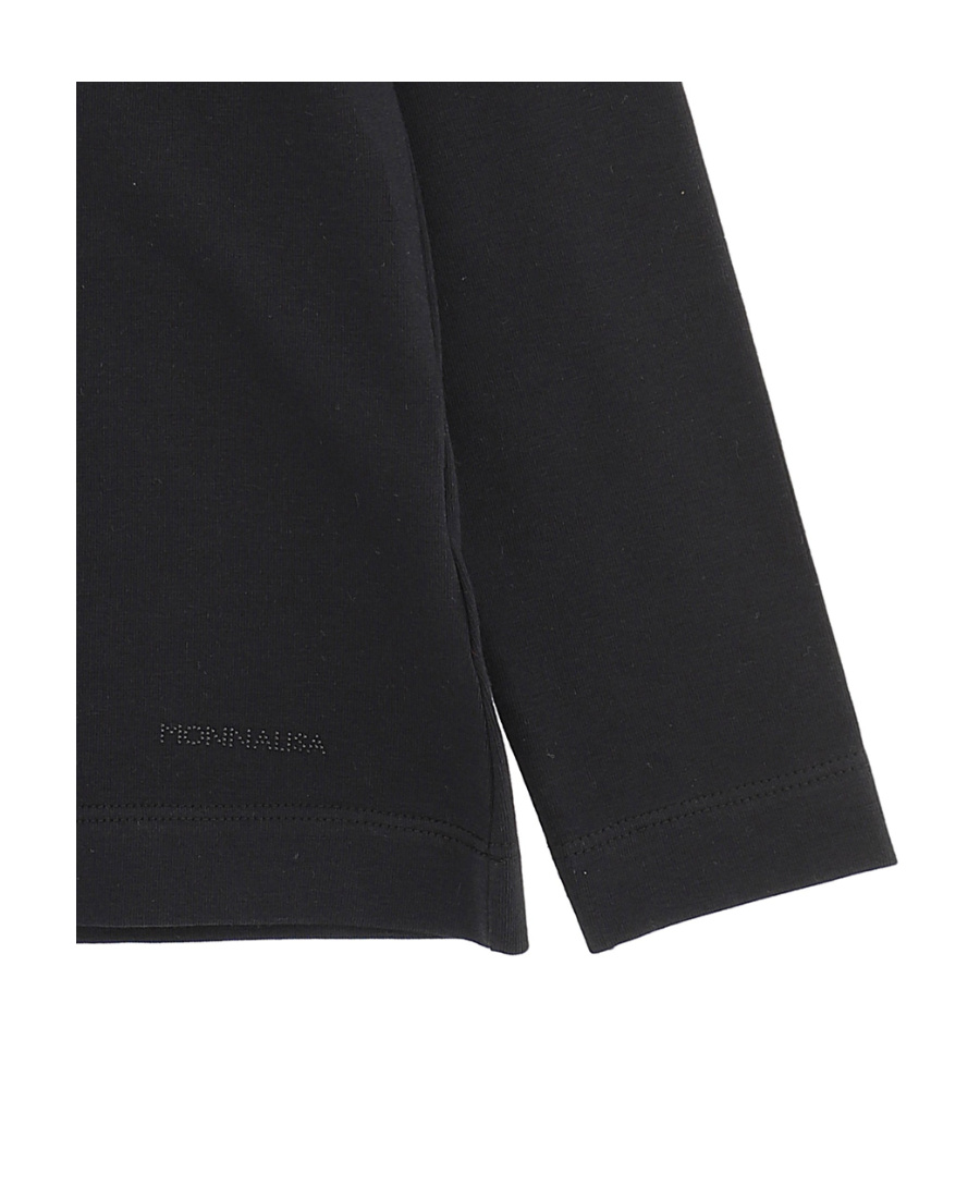 Monnalisa Logo High-necked Long-sleeved T-shirt In Black