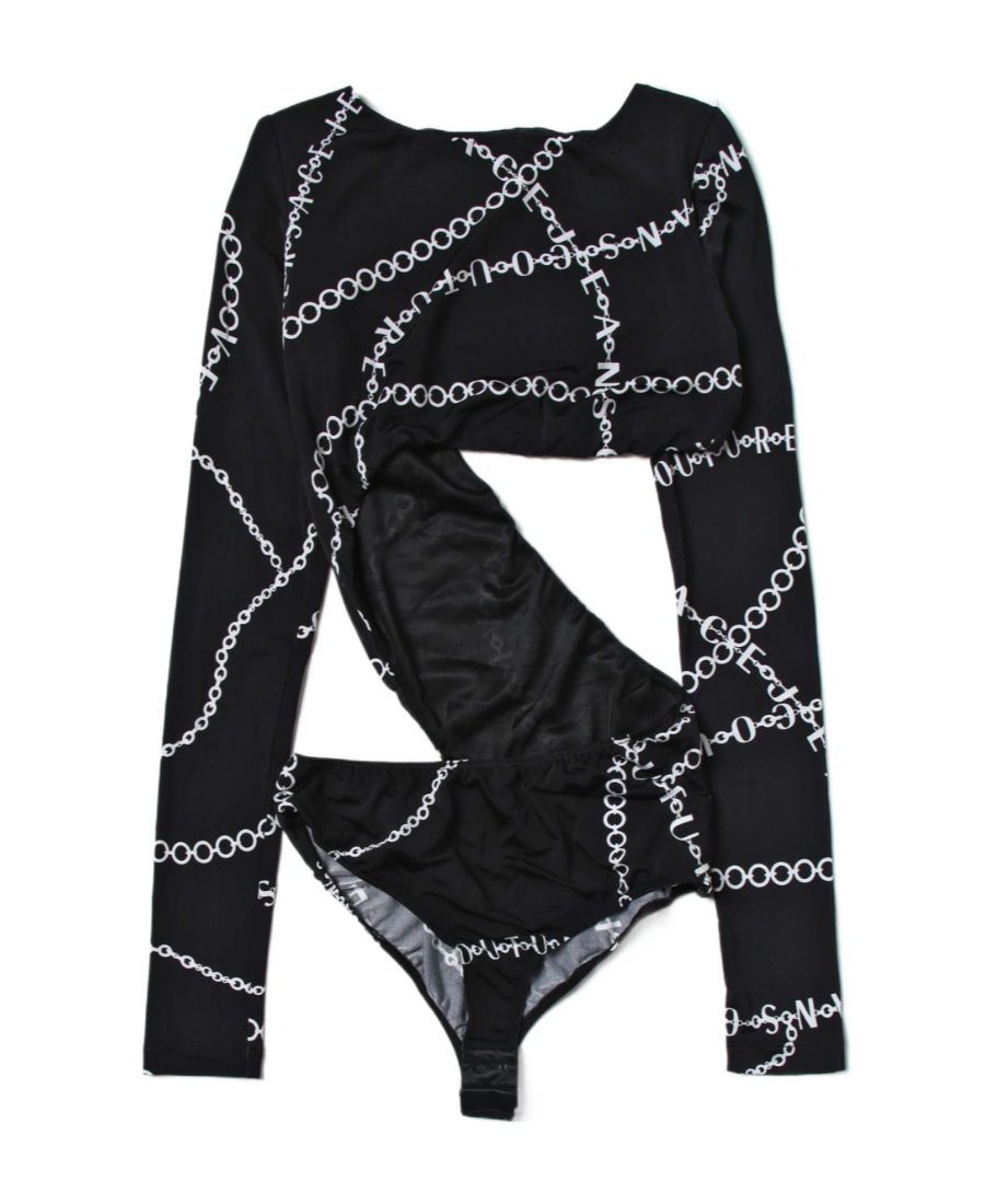 VERSACE JEANS VERSACE JEANS COUTURE NECKLACE PRINT LONG-SLEEVED BODYSUIT