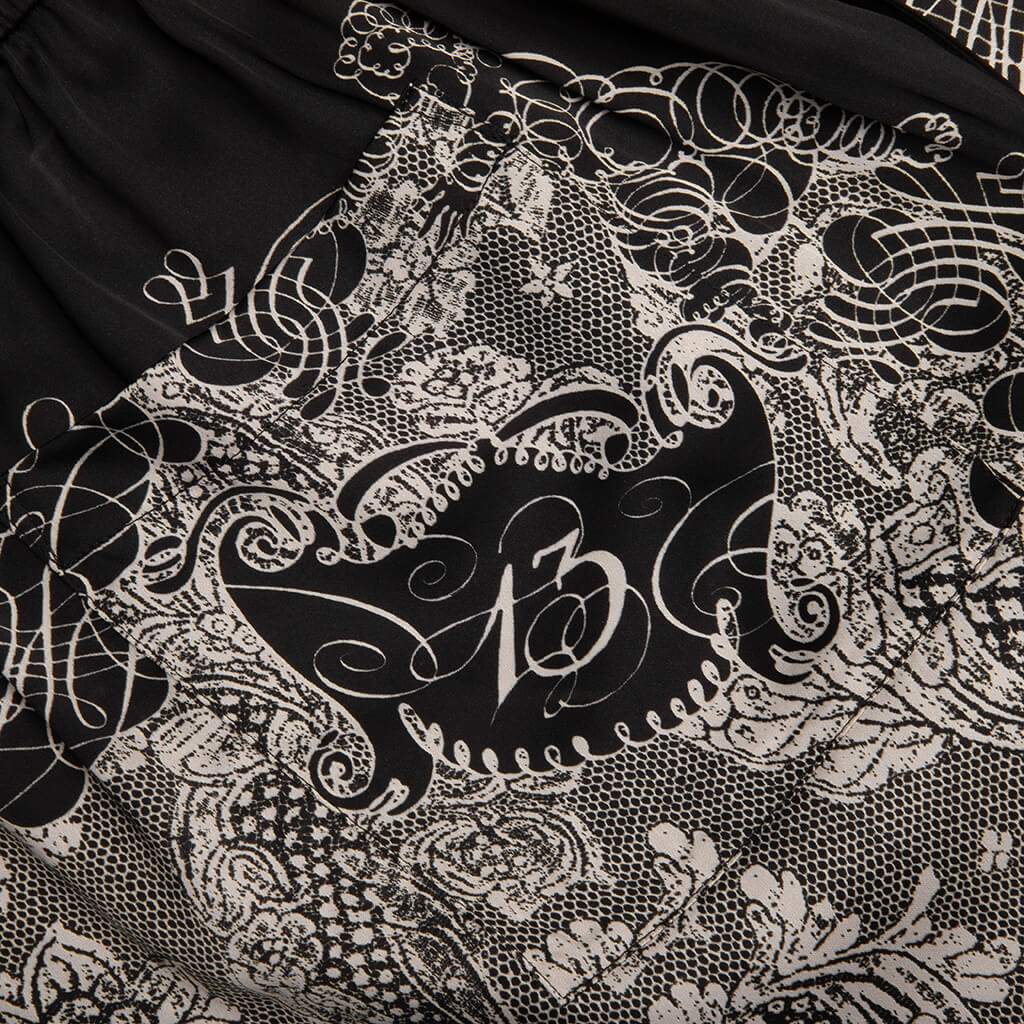 Shop Acne Studios Floral-print Track Shorts In Black