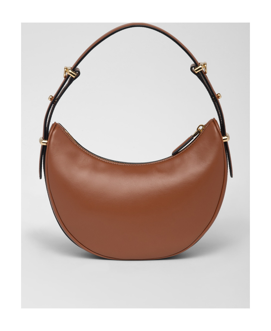 Prada Cognac Arqu Small Shoulder Bag In Brown