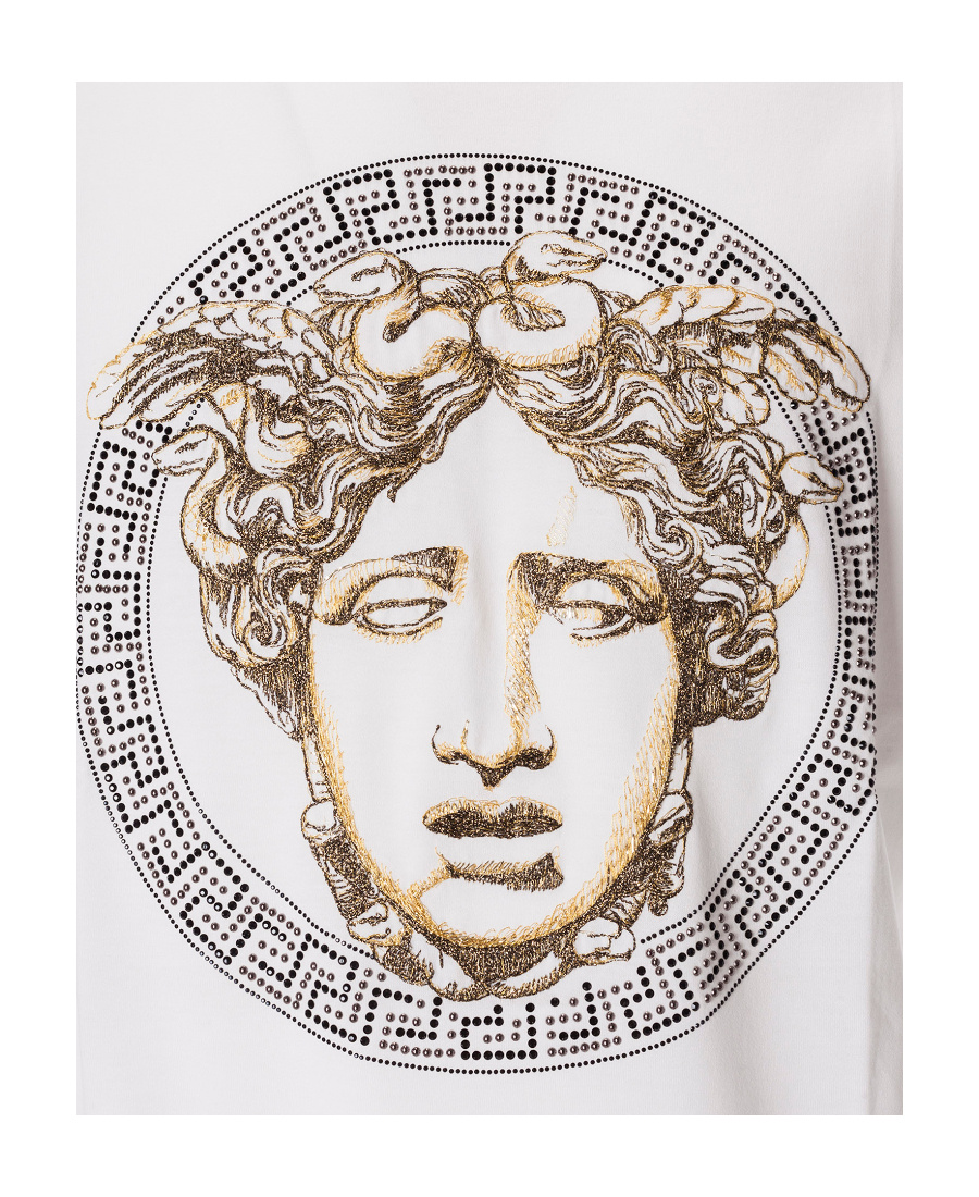 Versace Logo Printed T-shirt In White