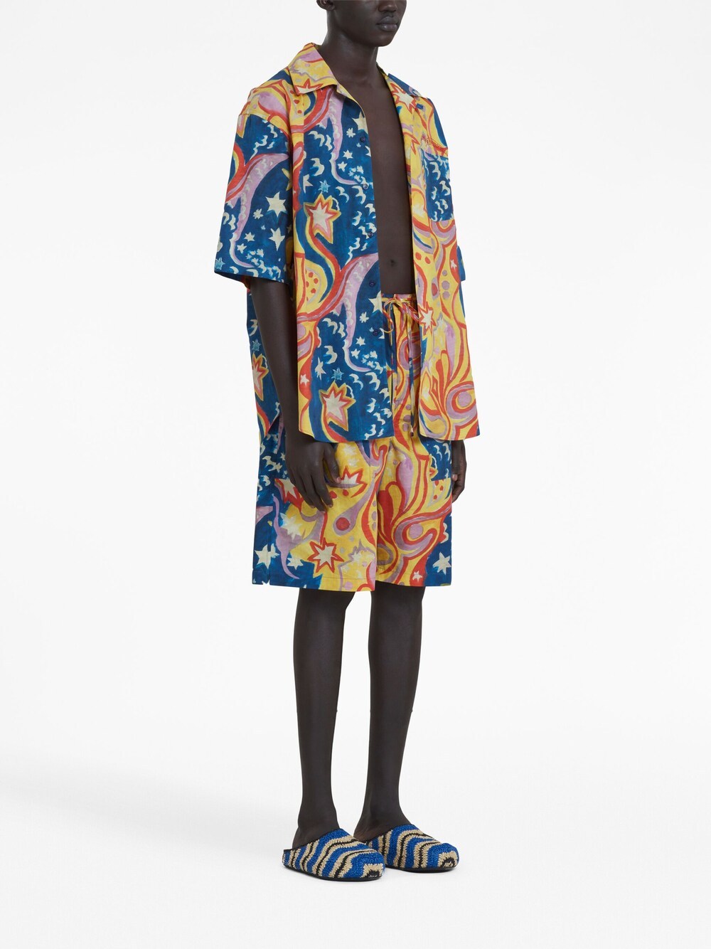 Marni Graphic-print Short-sleeved Shirt In Multicolor