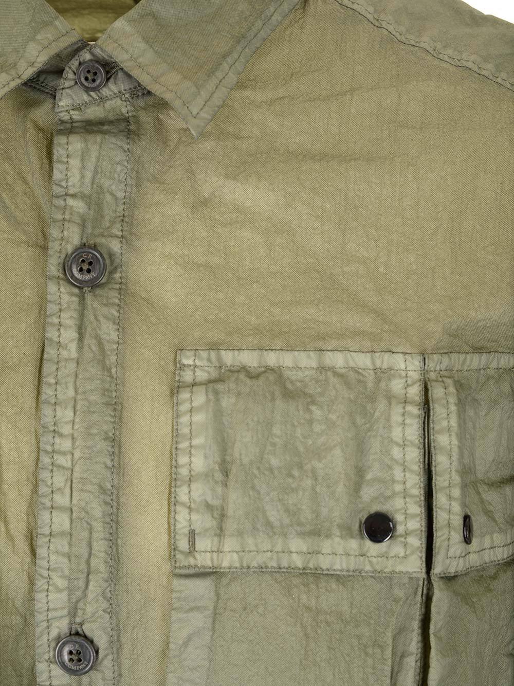 C.p. Company Cargo-pockets Semi-sheer Shirt In Nude