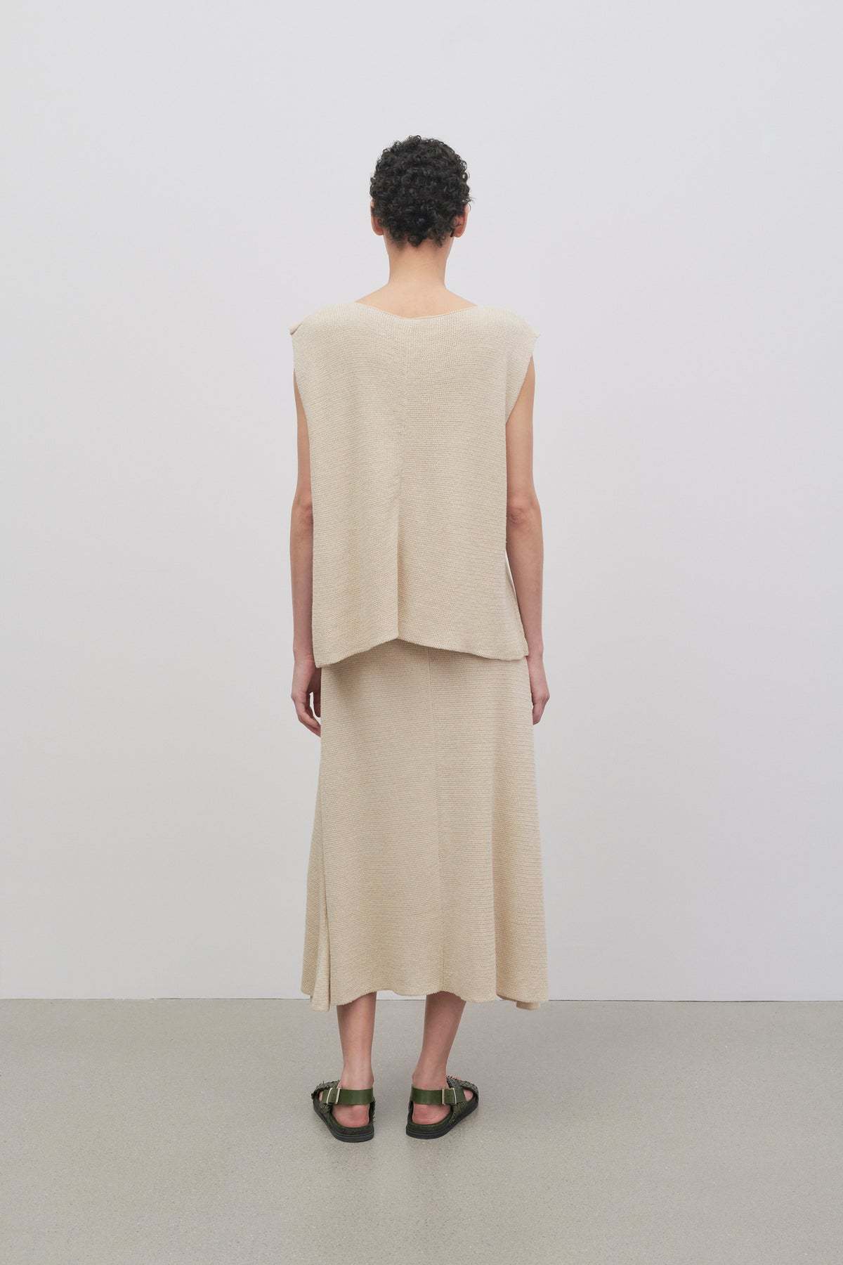 The Row Beige Linen Skirt In Nude