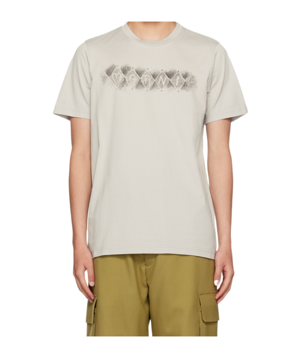 Shop Marni Diamond Printed T-shirt In White
