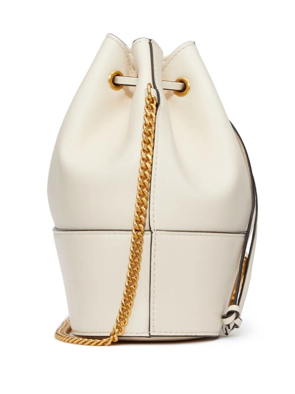 Valentino Mini Vlogo Signature Bucket Bag In Brown
