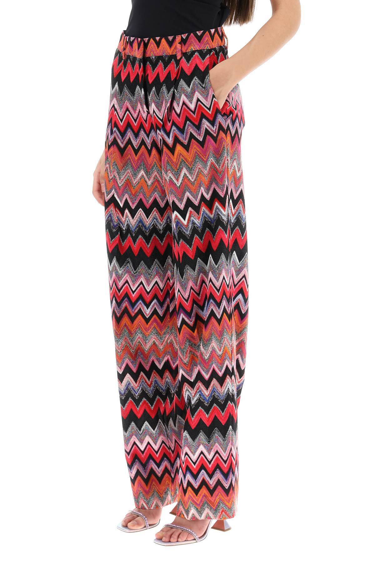 Shop Missoni Zigzag Woven Straight-leg Trousers In Multicolor