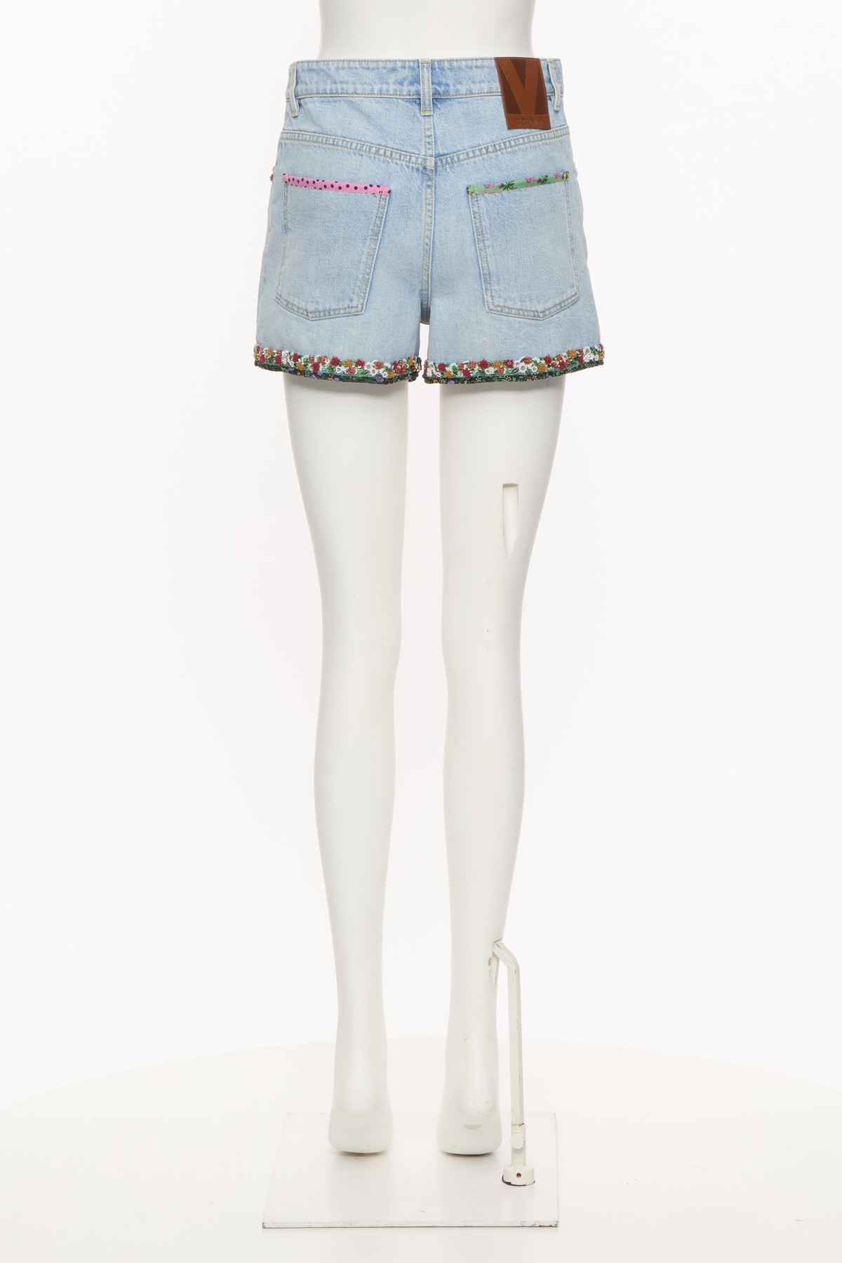Valentino Embroidered Denim Shorts
