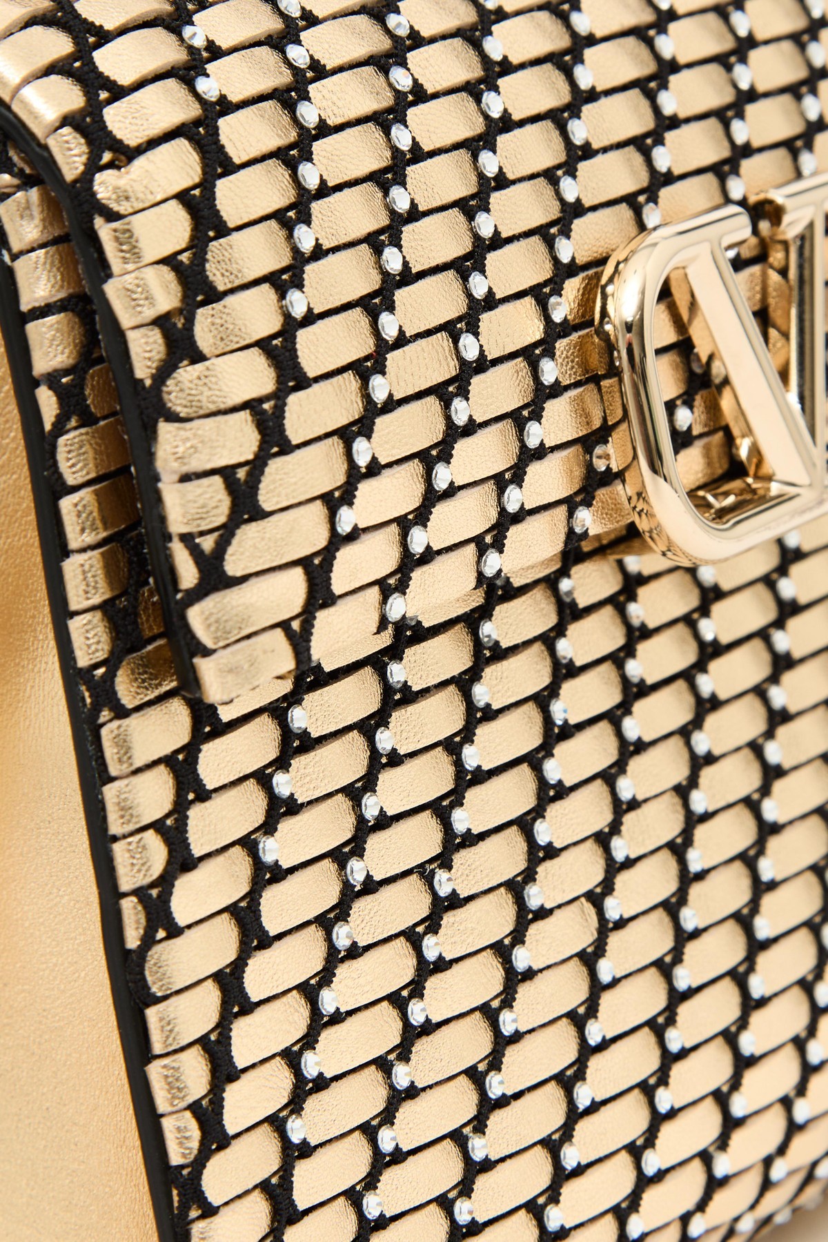 Shop Valentino Garavani Mini Vsling Woven Handbag In Nude