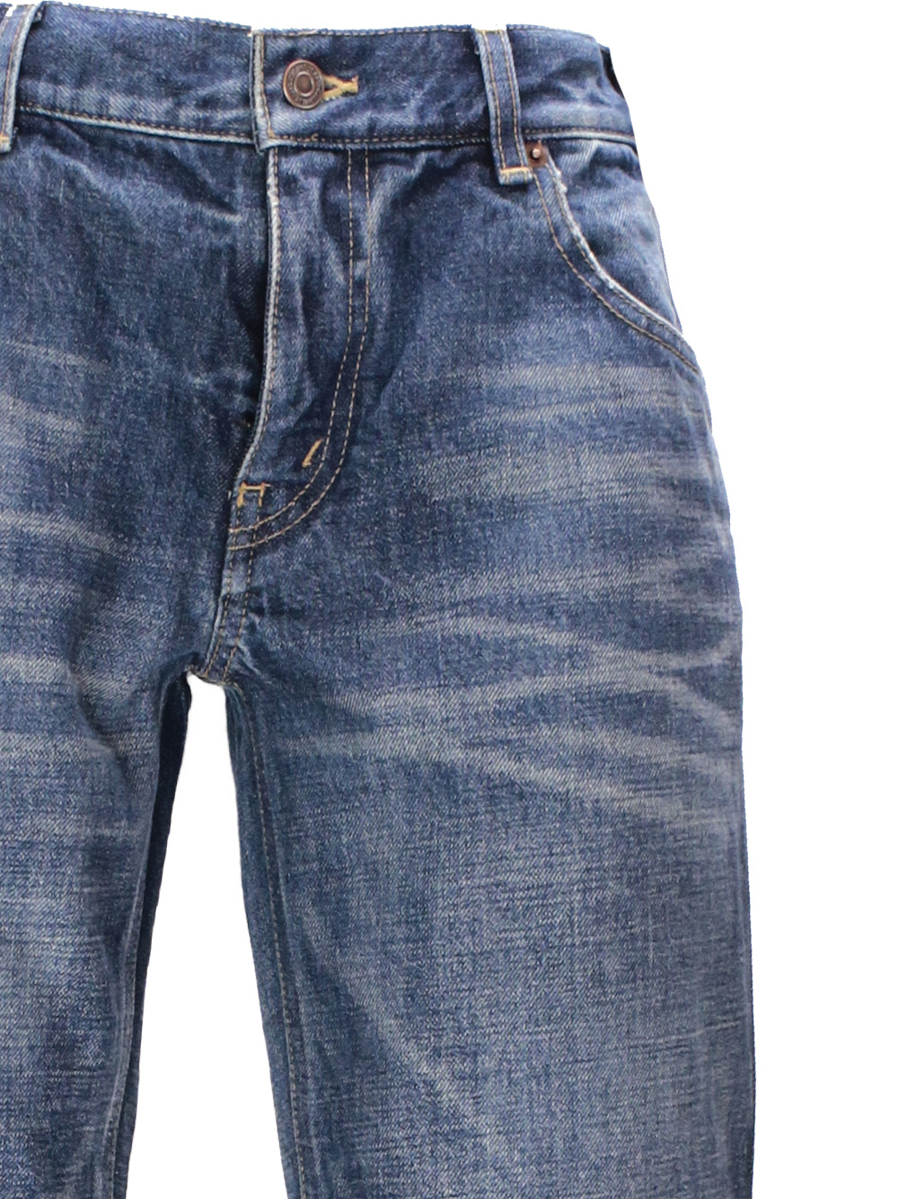 Celine Belt Ring Denim Trousers In Blue