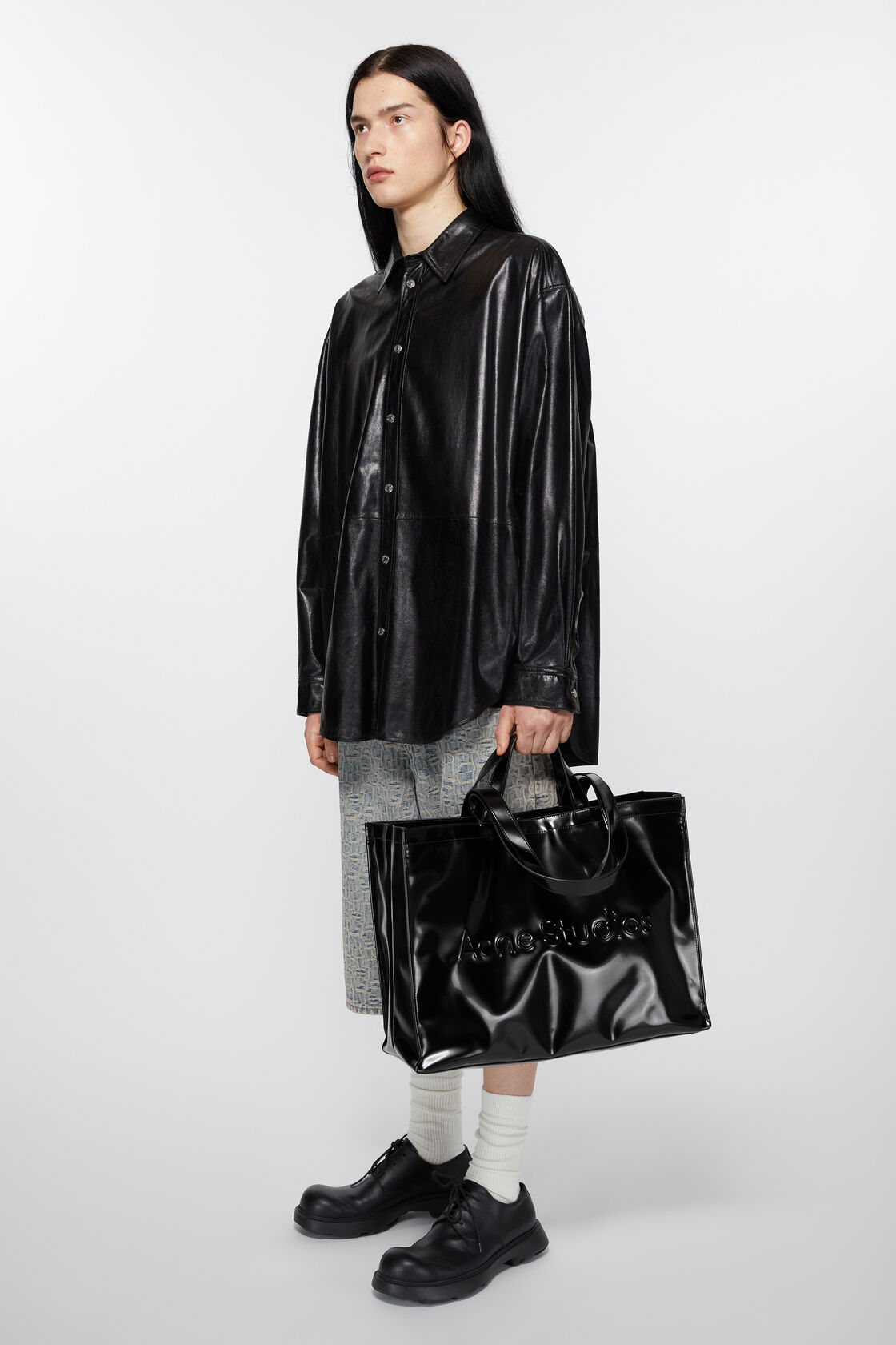 Acne Studios Black Logo Tote In Black