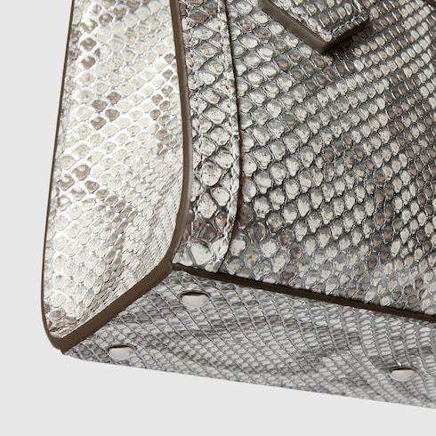 Gucci Diana Python Small Tote Bag In Gray