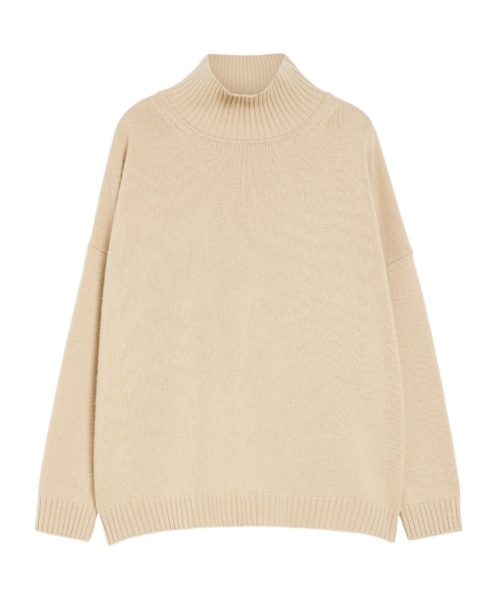 Weekend Max Mara Long-sleeved Wool Sweater In Nude