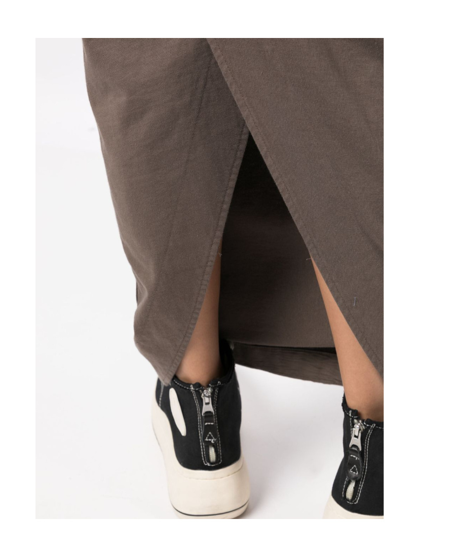 Rick Owens Drkshdw Luxor Pillar Cotton Maxi Skirt In Gray